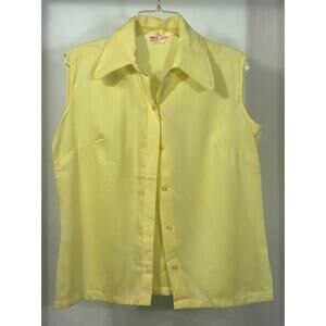 Vintage Laura Mae LifePress Sleeveless Button-Up Blouse - Size L/XL